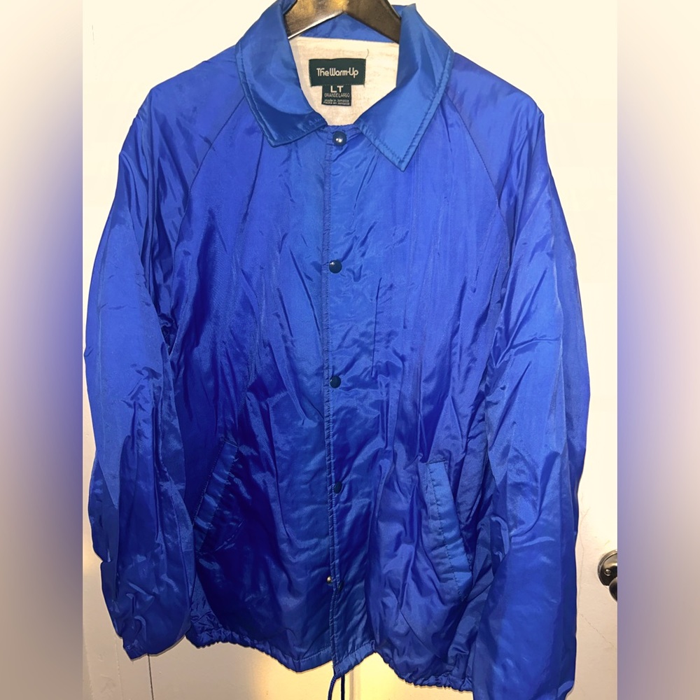 Unisex blue windbreaker bomber